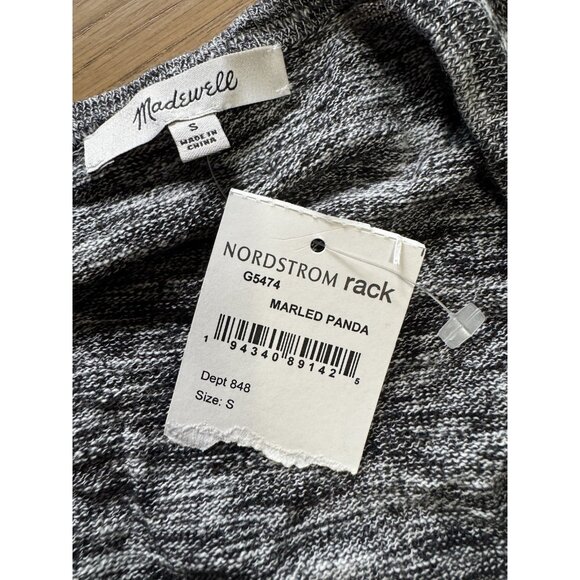 Madewell Cardigan Size Small Marled Panda Open Front Cardigan Sweater Pocket NWT - Picture 8 of 15